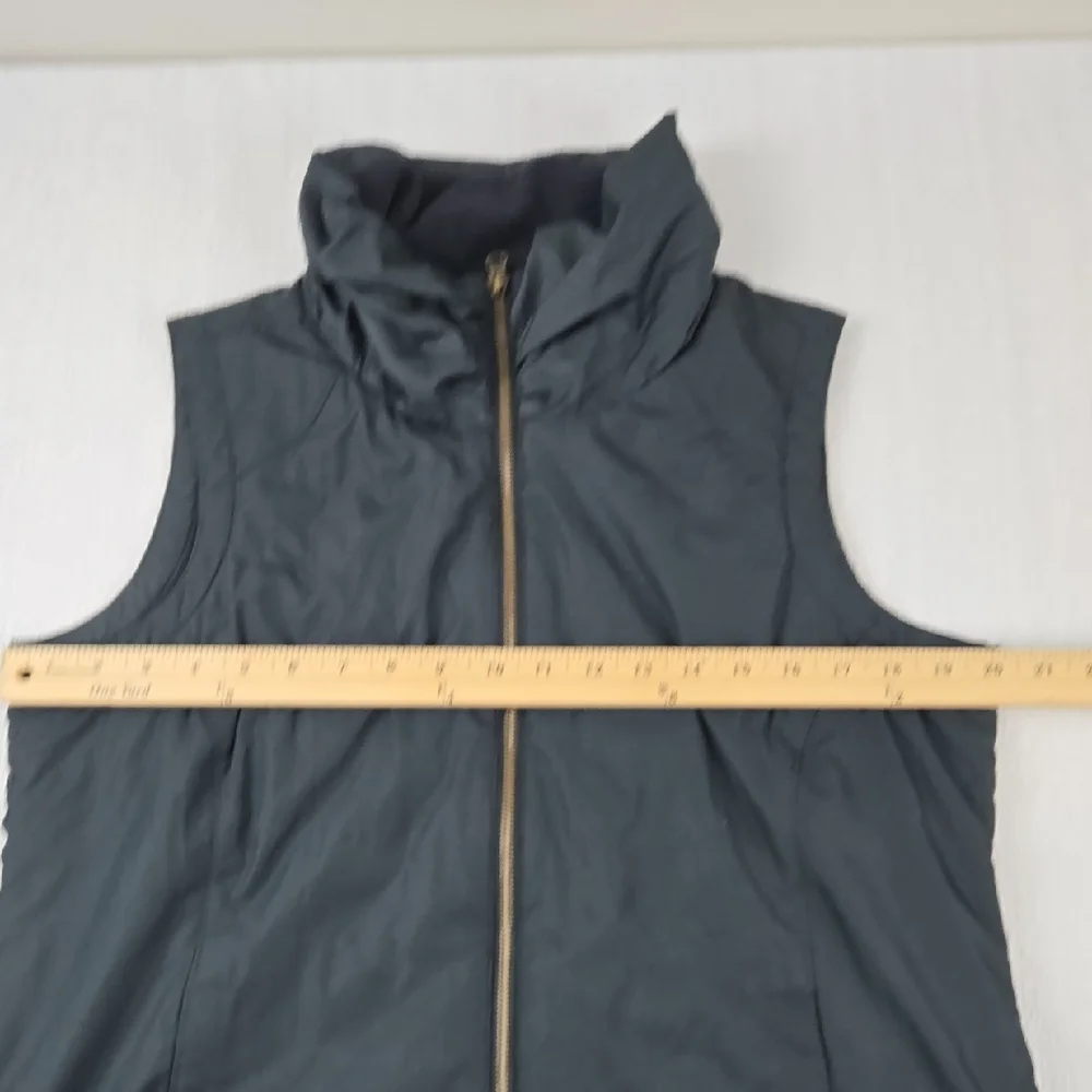 Columbia Womens Black Quilted Fleece Lined Funnel Neck Zip Up Vest Large 1671661